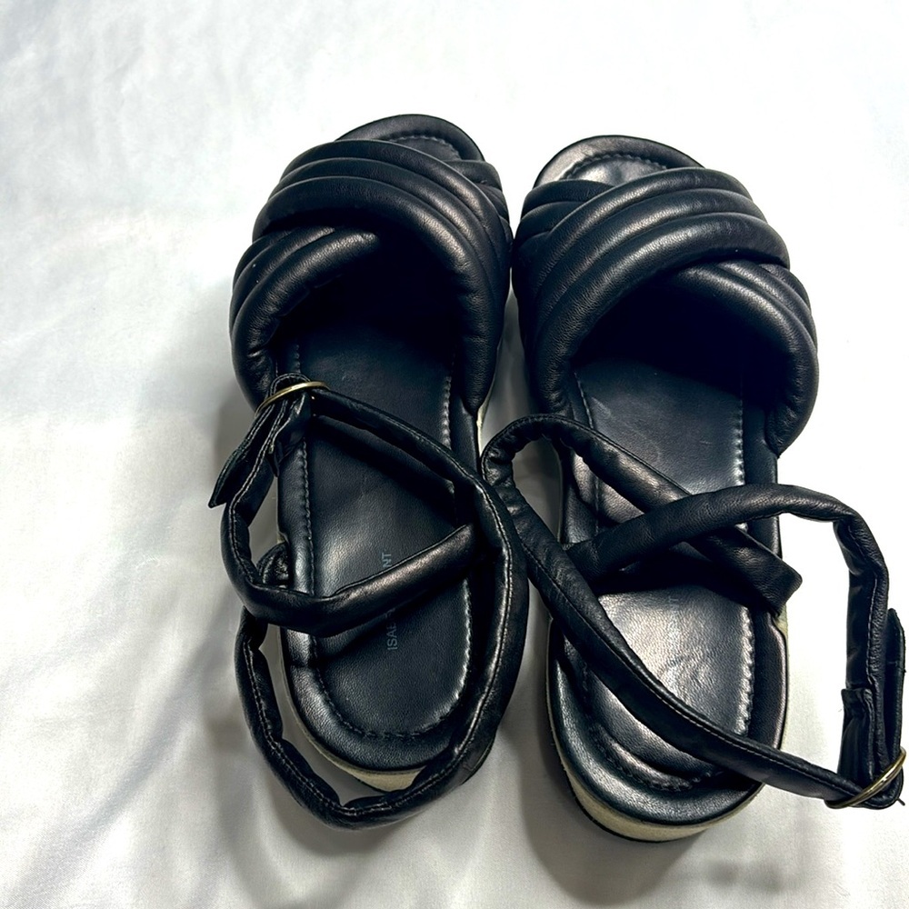 Isabel Marant Hayley Black Quilted Leather 2.5” Platform Sandals US Size 9 - Picture 3 of 11
